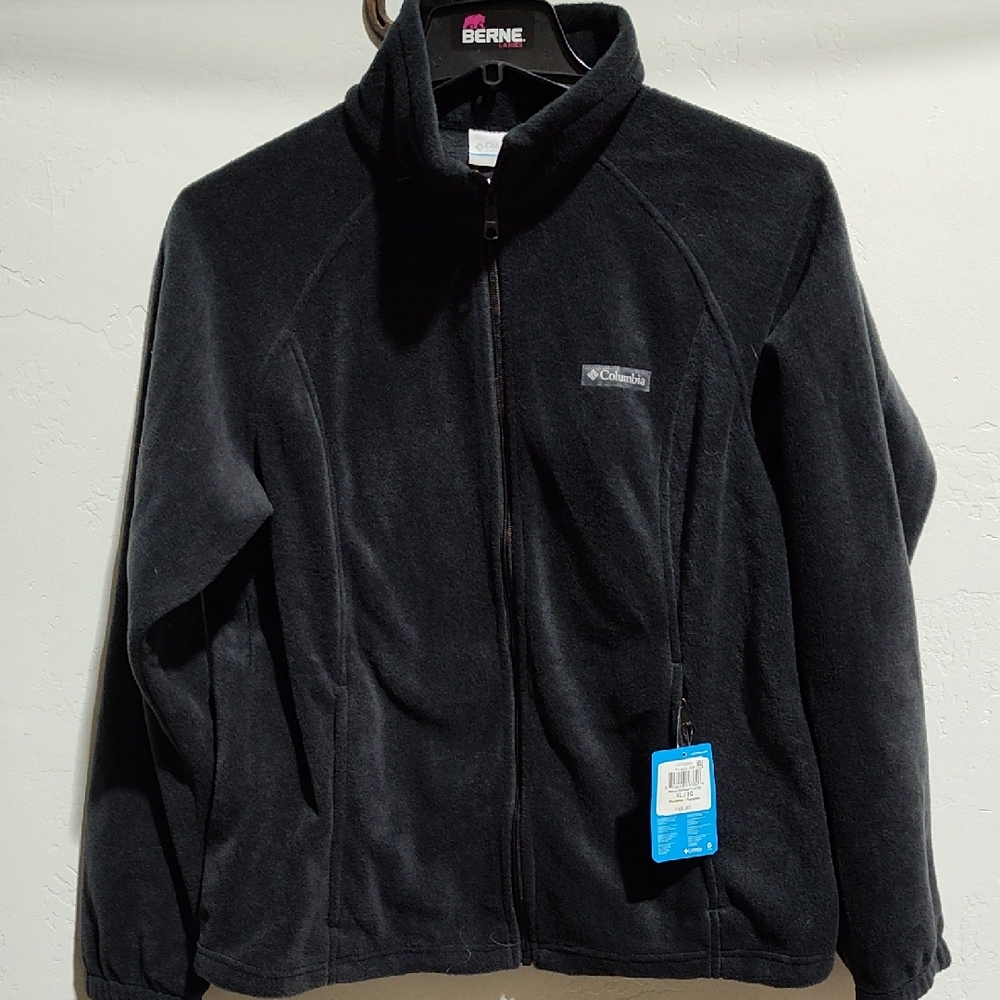 Columbia Black Fleece Jacket, XL New